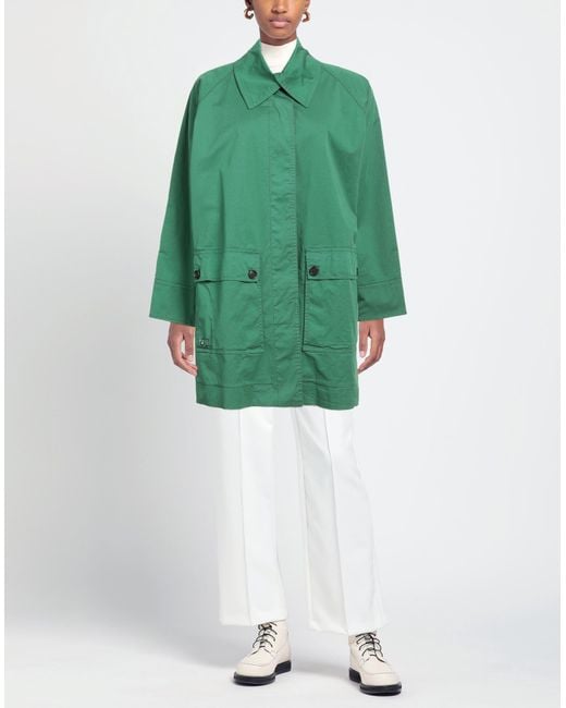 Semicouture Green Overcoat & Trench Coat