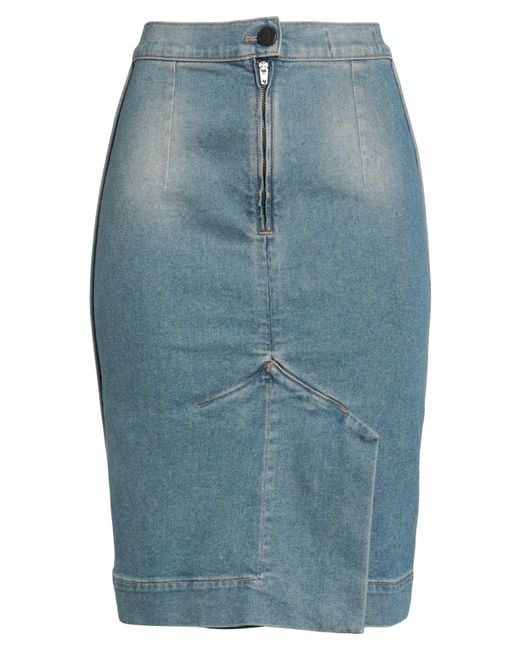 Vivienne Westwood Blue Denim Skirt Cotton, Elastane