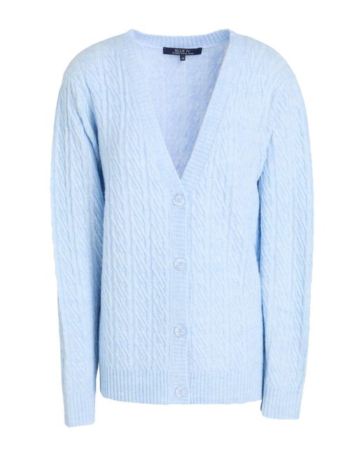 BLUE IV by ISABELLE VAN DEN ABEELE Blue Light Cardigan Polyester, Acrylic, Wool, Elastane