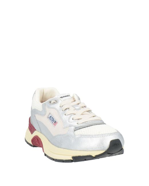 Autry White Sneakers Leather, Textile Fibers