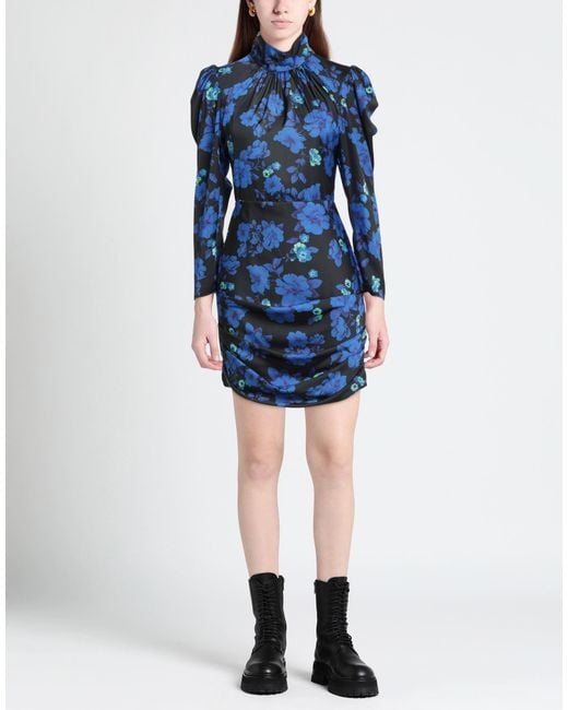 SIMONA CORSELLINI Blue Mini Dress Polyester, Elastane