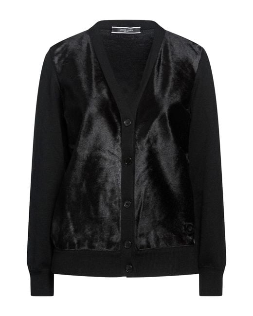 Jacob Cohen Black Cardigan Virgin Wool, Calfskin