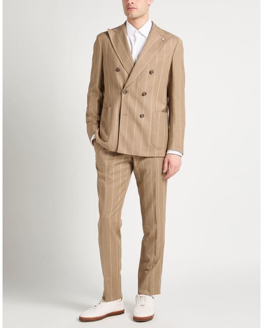 L.b.m. 1911 Natural Suit Virgin Wool, Elastane for men