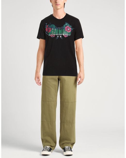 John Richmond Black T-Shirt Cotton, Elastane for men