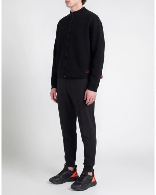 EA7 Black Sweatshirt Cotton, Polyester for men