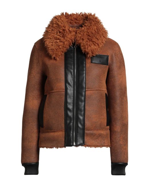 Patrizia Pepe Brown Coat Polyester, Polyurethane