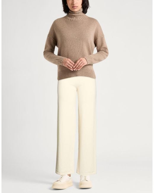Gentry Portofino Natural Ivory Pants Virgin Wool, Cashmere