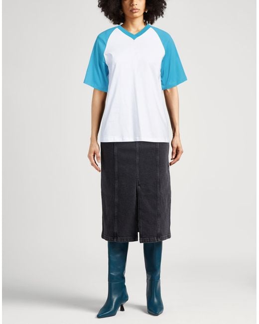 Victoria Beckham Blue T-Shirt Cotton