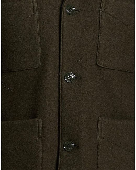 Aspesi Green Coat Wool for men