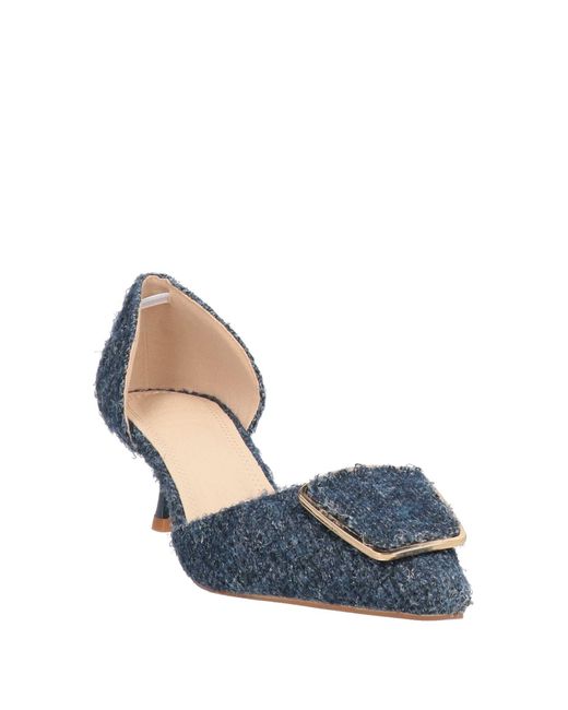Twenty Four Haitch Blue Slate Pumps Textile Fibers