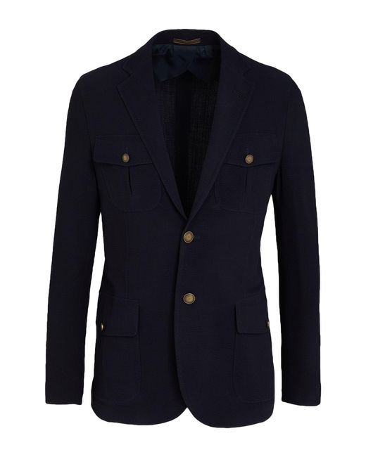 Moorer Blue Midnight Blazer Virgin Wool, Elastane for men