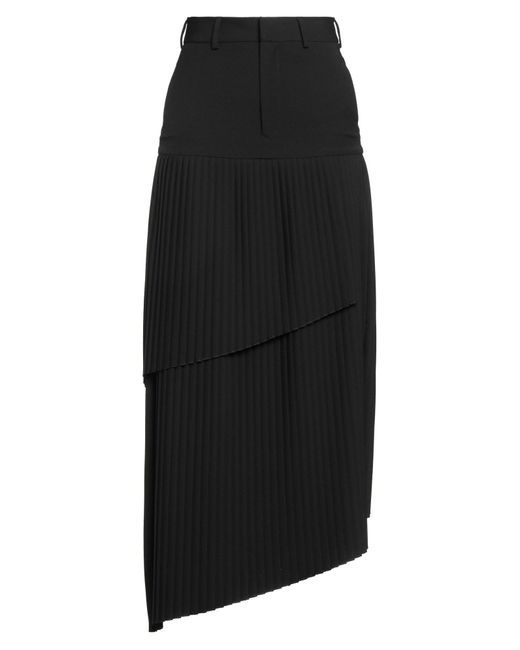 MM6 by Maison Martin Margiela Black Midi Skirt Polyester, Viscose, Elastane