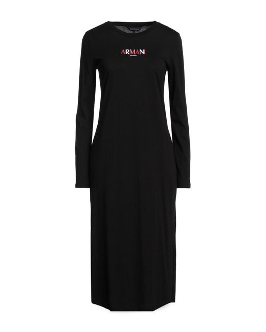 ARMANI EXCHANGE Black Midi Dress Cotton