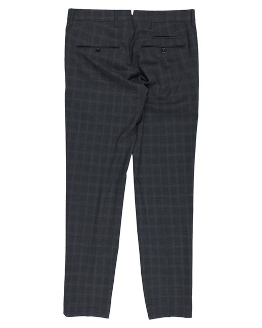 PT Torino Gray Charcoal Pants Polyester, Wool, Elastane for men