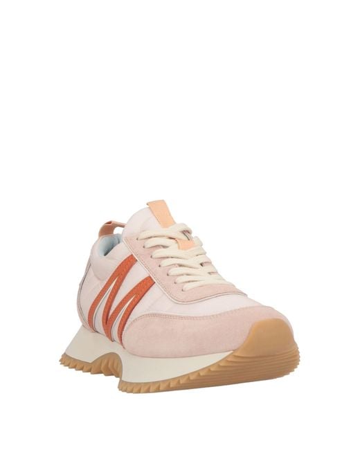Moncler Pink Quilted Nylon Suede Lace-up Sneakers