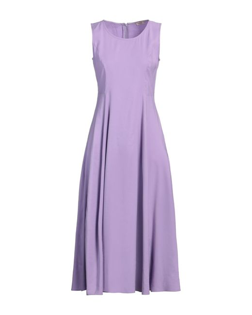 Camicettasnob Purple Mauve Midi Dress Viscose, Polyester