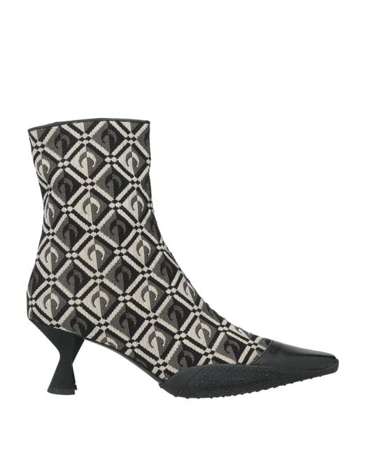 MARINE SERRE Brown Ankle Boots Leather, Textile Fibers