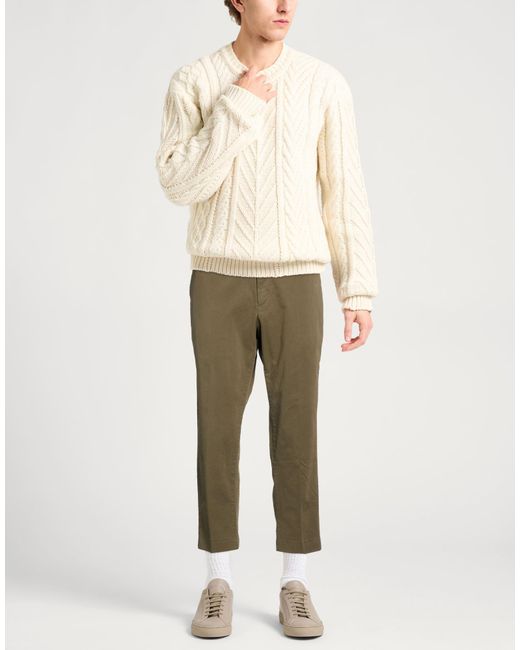 PT Torino Green Military Pants Cotton, Elastane for men