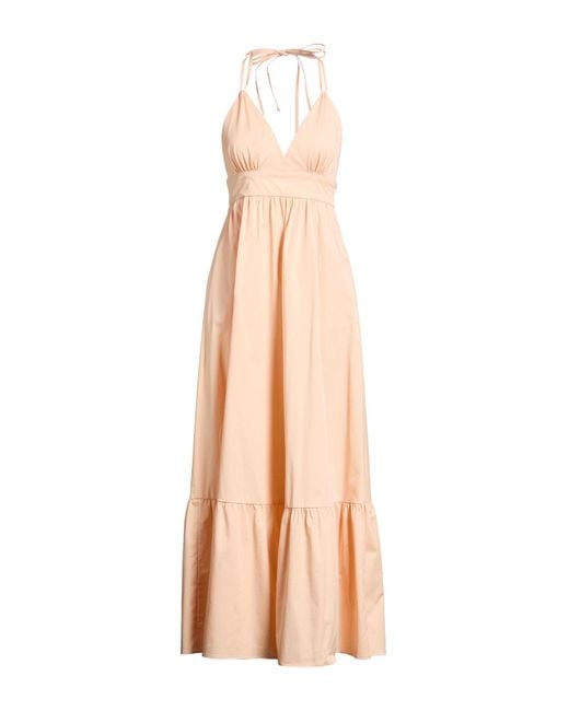 Eleventy Orange Maxi Dress Cotton, Elastane