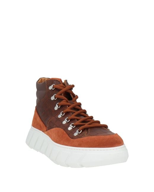 Giovanni Conti Brown Sneakers Leather for men