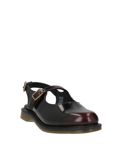 Dr. Martens Black Burgundy Ballet Flats Leather