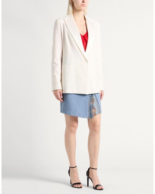 Antonelli White Blazer Polyester, Virgin Wool, Elastane