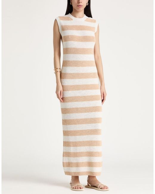 Eleventy White Maxi Dress Cotton, Linen, Polyester