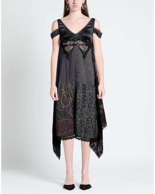 MARINE SERRE Black Midi Dress