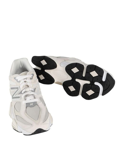 New Balance White 9060 Suede, Leather And Mesh Sneakers