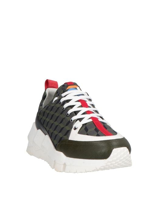 Pierre Hardy Black Military Sneakers Calfskin, Textile Fibers for men