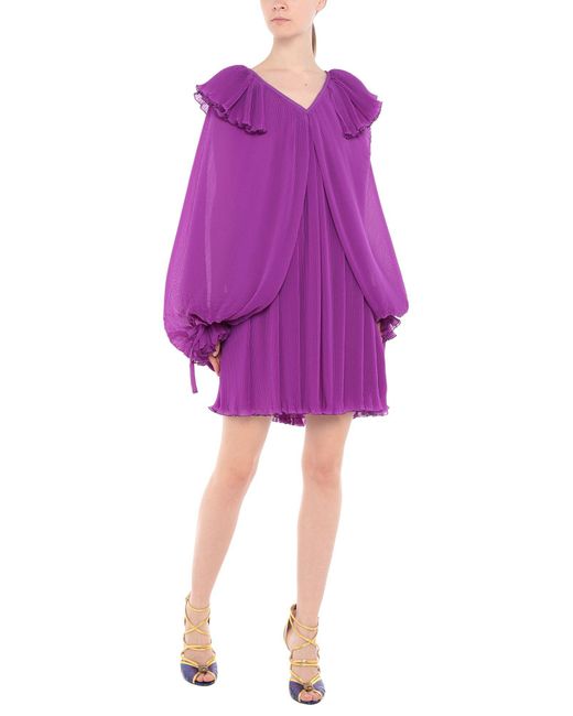 Marco De Vincenzo Purple Mini Dress Polyester