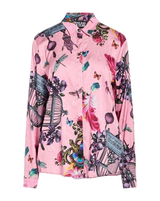 Versace Jeans Couture Pink Shirt Viscose, Elastane
