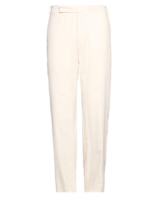 Lardini White Ivory Pants Linen, Wool for men