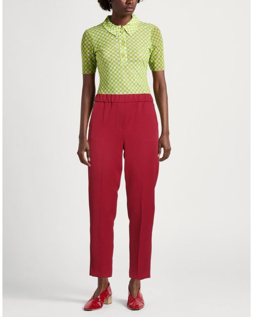 Marella Red Pants Polyester, Elastane