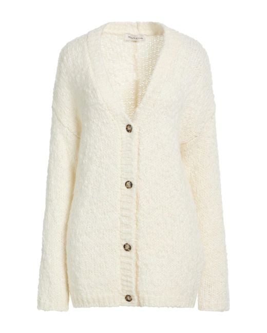 Manila Grace White Cardigan Acrylic, Mohair Wool, Polyamide