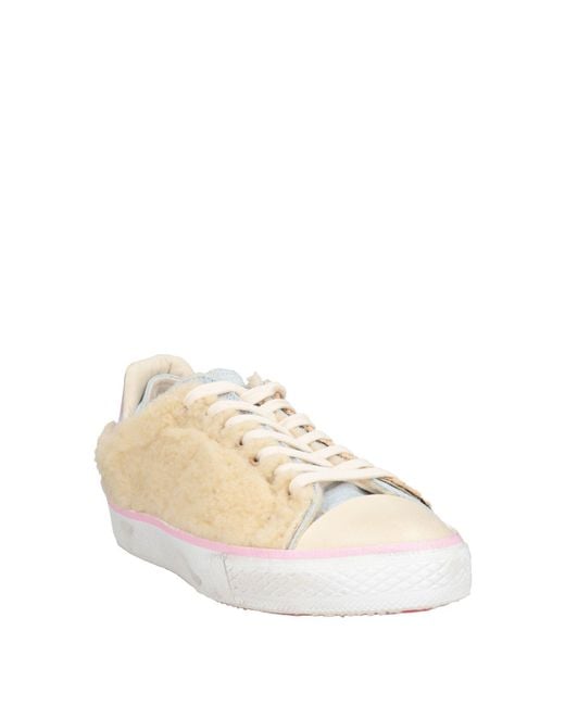HIDNANDER Natural Sneakers Textile Fibers, Leather