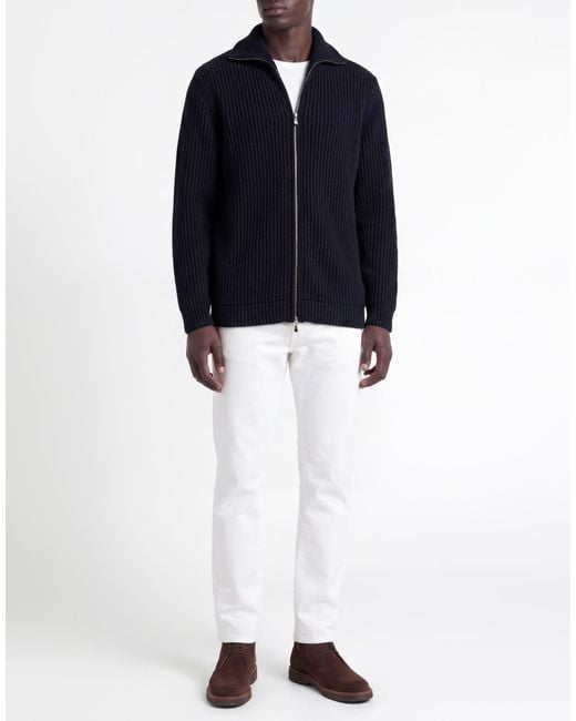 Alpha Studio Blue Cardigan Merino Wool for men
