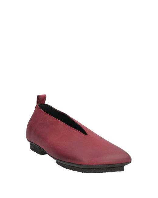 Uma Wang Red Burgundy Ballet Flats Calfskin