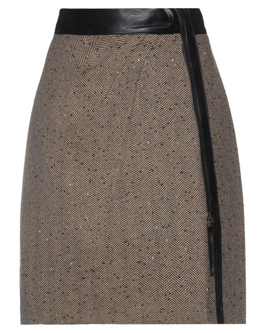 Clips Gray Khaki Midi Skirt Acrylic, Polyester, Wool, Polyamide, Polyurethane