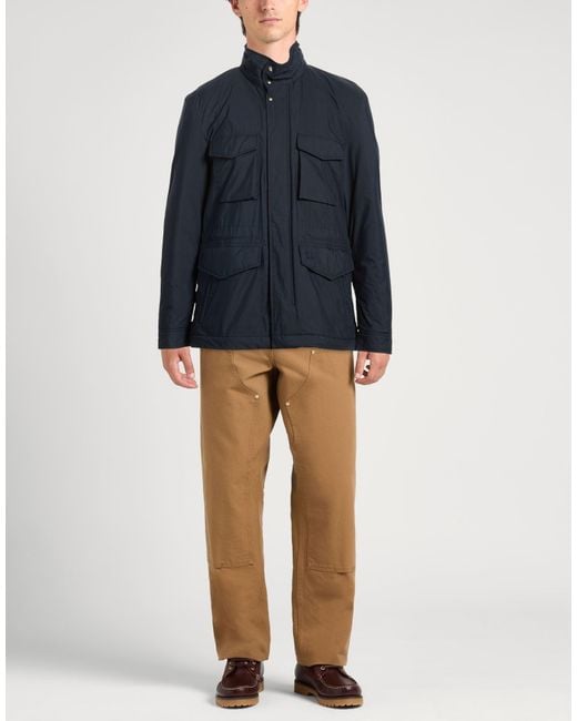 Woolrich Blue Midnight Jacket Cotton, Polyamide for men