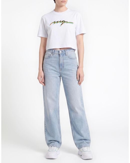 MSGM White T-Shirt Cotton