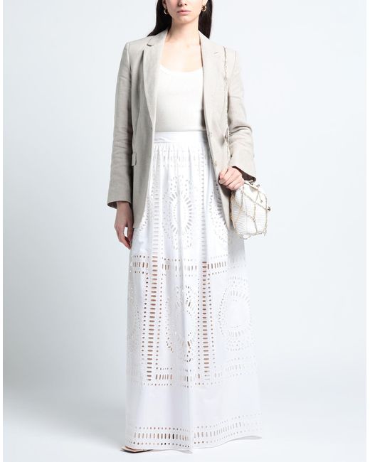 Alberta Ferretti White Maxi Skirt