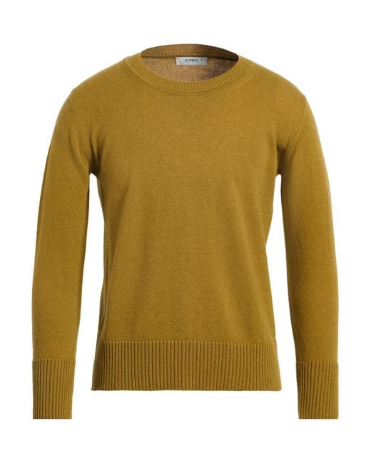 Alpha Studio Green Sweater Wool, Cashmere for men