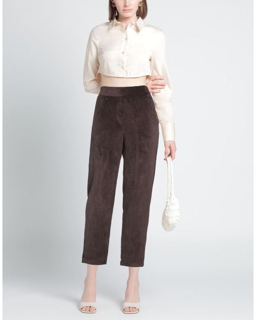 ALESSIA SANTI Brown Pants Polyester, Polyamide, Elastane