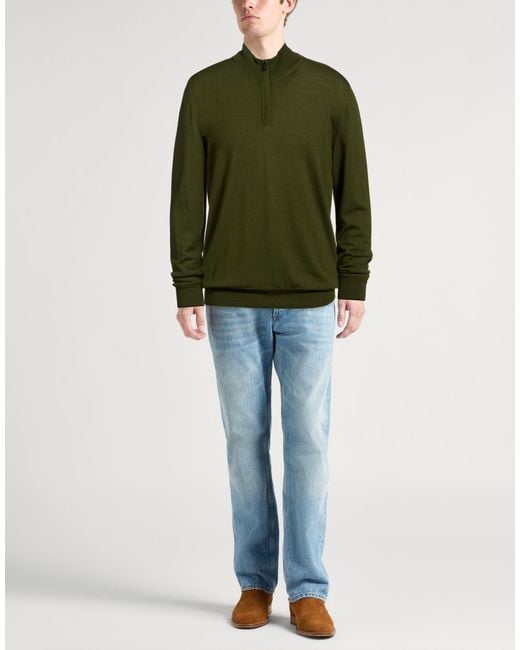 Moorer Green Turtleneck Virgin Wool for men