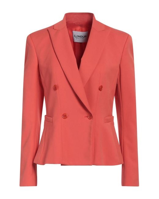 Dondup Red Coral Blazer Polyamide, Cotton, Elastane