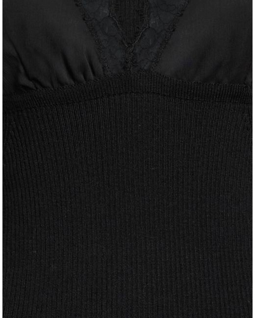 Blumarine Black Turtleneck Wool, Polyamide, Elastane, Polyester