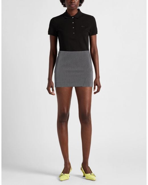 Patrizia Pepe Gray Essential Mini Skirt Polyester, Viscose, Elastane