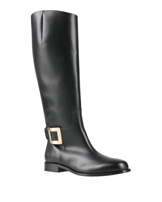 Roger Vivier Black Boot Leather
