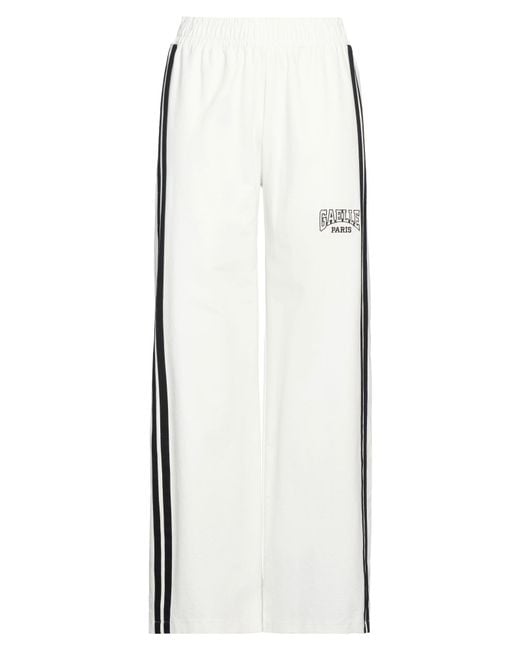 Gaelle Paris White Pants Cotton, Polyamide, Elastane